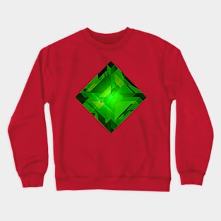 Green Square Shape Gemstone Crewneck Sweatshirt